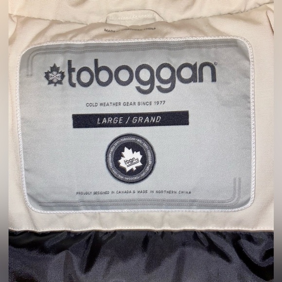 Women’s Toboggan Canada down filled white Parka Sz Large - Picture 9 of 17